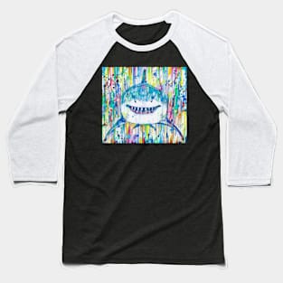 HAPPY SHARK - watercolor portrait Baseball T-Shirt